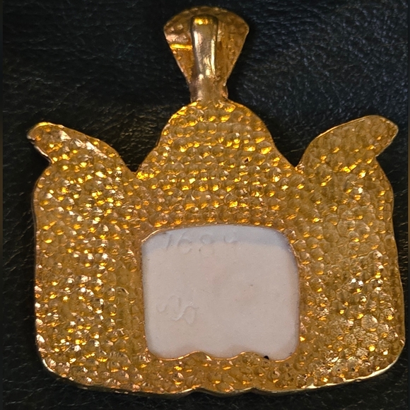 Cleopatra Uraeus cobra & Ankh porcelain & gold vintage large pendant - Picture 7 of 10